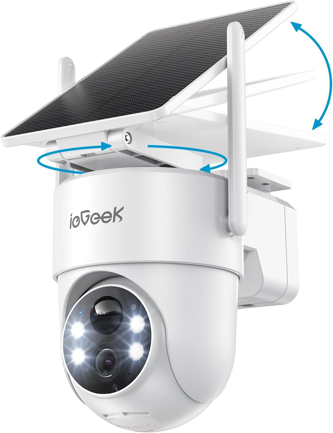ieGeek S5 2K Соларна Wi-Fi IP Камера за Външно Наблюдение с 360° PTZ, Цветно Нощно Виждане, AI Разпознаване и Двупосочно Аудио