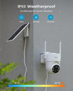 ieGeek S5 2K Соларна Wi-Fi IP Камера за Външно Наблюдение с 360° PTZ, Цветно Нощно Виждане, AI Разпознаване и Двупосочно Аудио