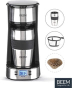 Кафемашина BEEM Thermo 2 Go с термо чаша и таймер, 750 W, LCD екран