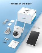 ieGeek S5 2K Соларна Wi-Fi IP Камера за Външно Наблюдение с 360° PTZ, Цветно Нощно Виждане, AI Разпознаване и Двупосочно Аудио