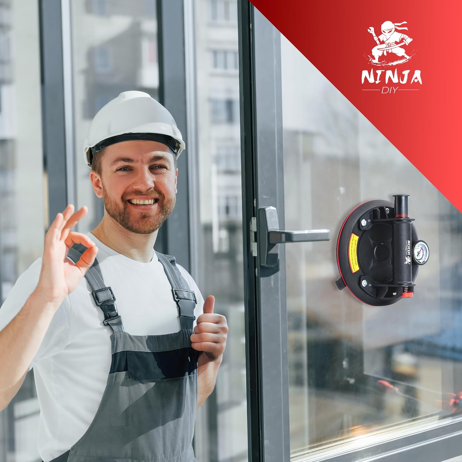 Вакуумна вендуза за стъкло Ninja DIY – професионален повдигач за гладки повърхности