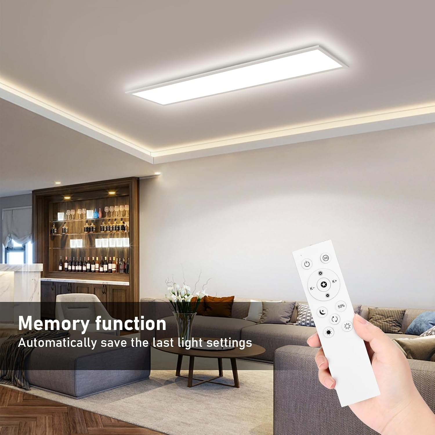 LED Панел за таван 100x25 см 30W димируем с дистанционно управление