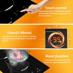 Индукционен плот TOPWISH с 2 зони, 3500W, Boost функция и Touch управление