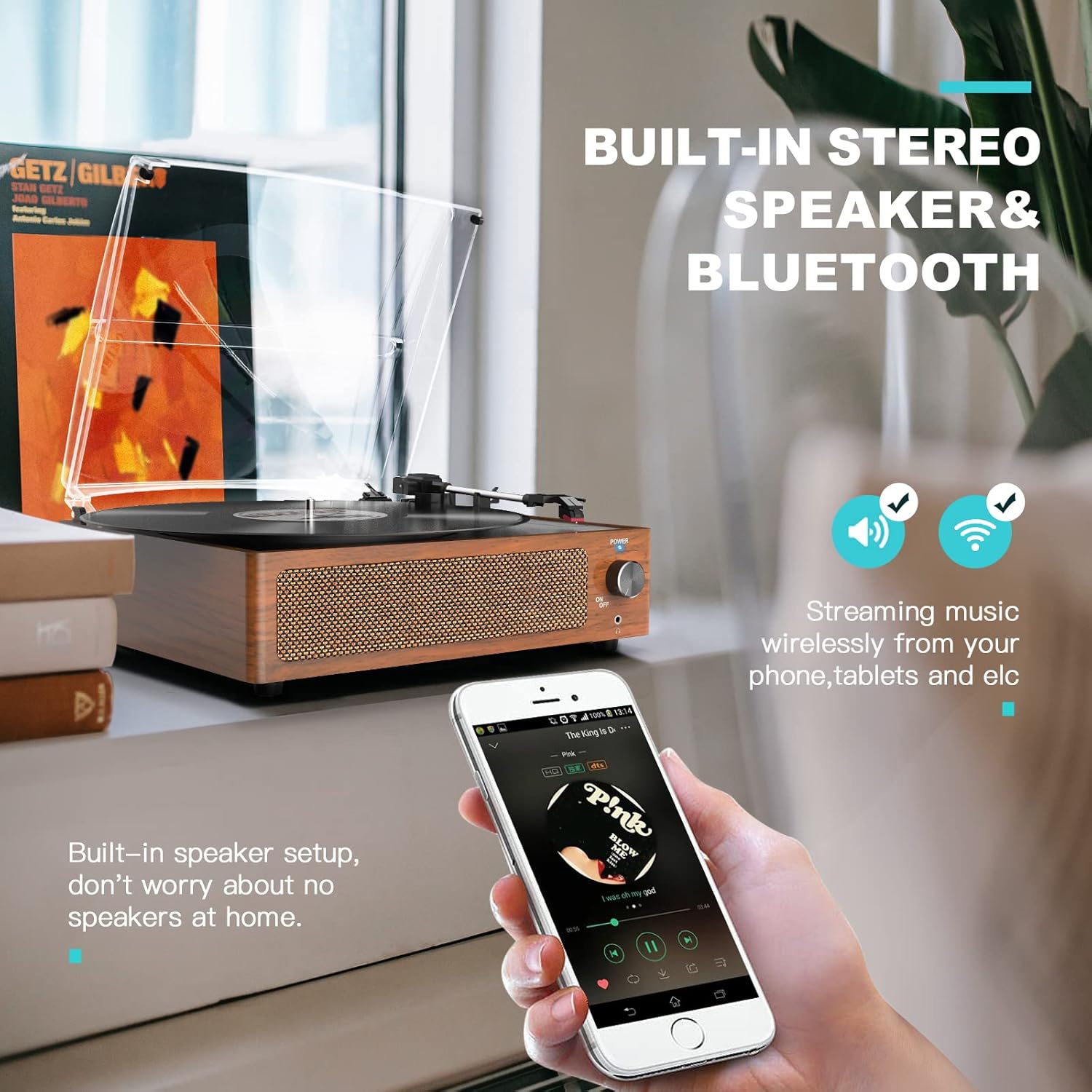 Винтидж грамофон с Bluetooth и вградени колони