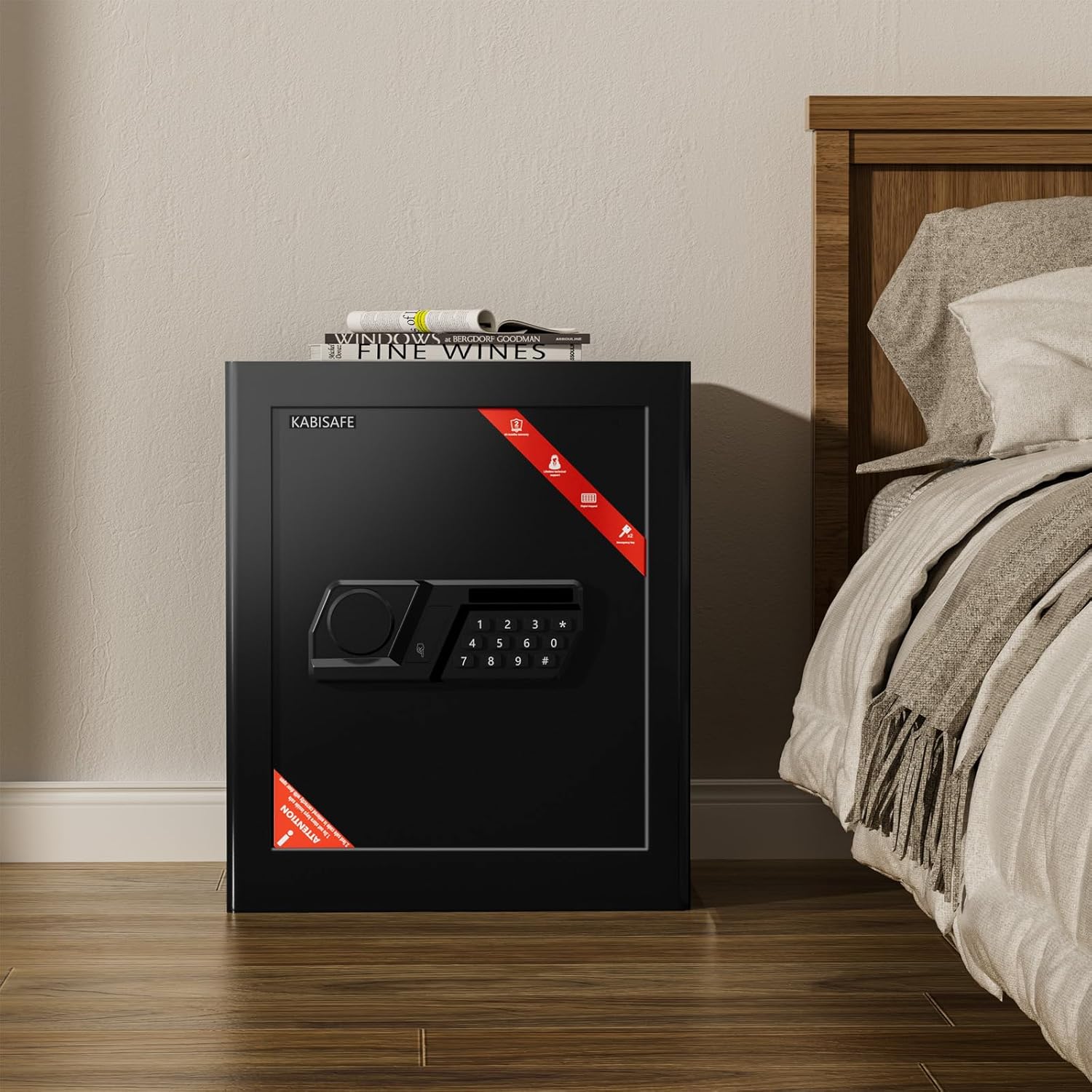 KABISAFE Електронен сейф 45L с дигитален код, аларма и LED осветление