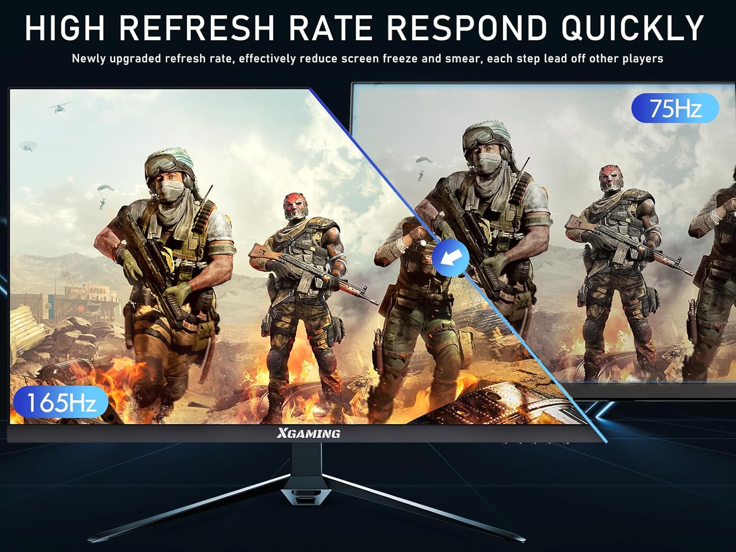 XGaming 27" QHD 165Hz Геймърски монитор VA, 1ms, FreeSync, HDR10