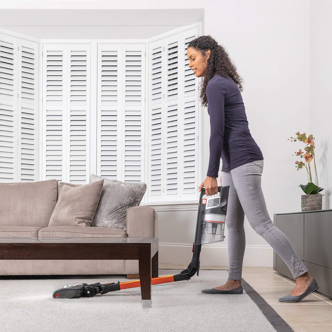 Вертикална безжична прахосмукачка Shark DuoClean IZ201EU Cordless Vacuum Cleaner