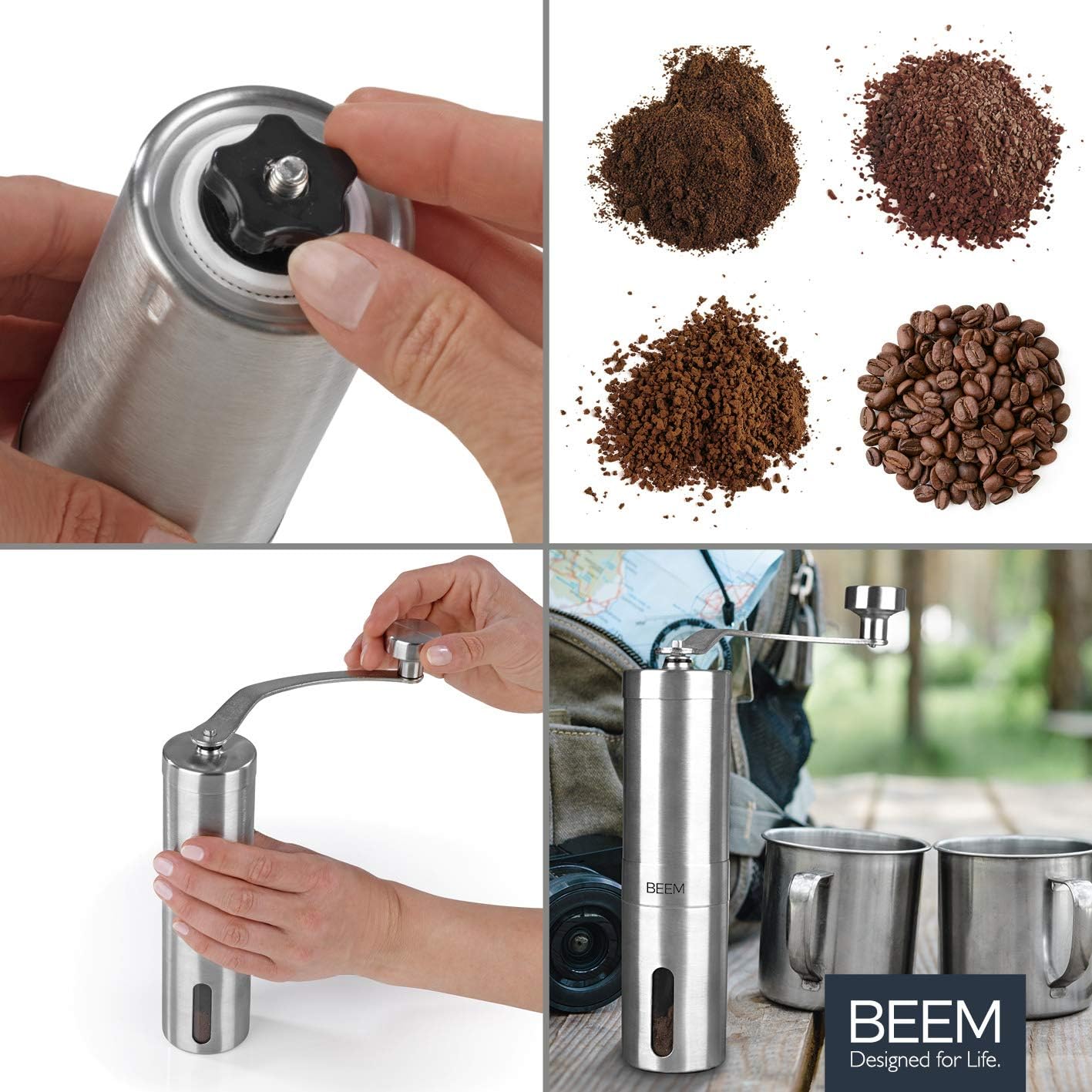 Ръчна кафемелачка BEEM GRIND-2-GO с керамичен механизъм
