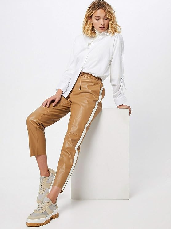 Women's trousers OPUS Manu ST made of eco-leather