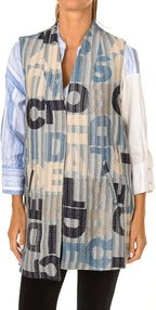 Women's vest with print and pastel tones Desigual Women's Letters