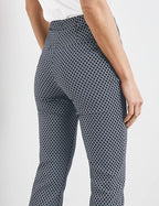 Women's elegant elastic trousers Toni, blue-white