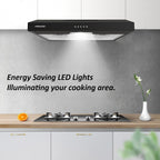 Абсорбатор FIREGAS 60 см с LED осветление и въглероден филтър, черен