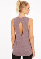 Marika Women's sports tank top with open back, purple