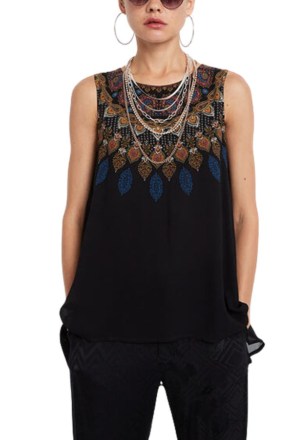 Desigual Borneo Women's blouse, black with print
