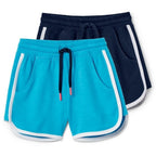 Set of cotton children's shorts for girls, blue