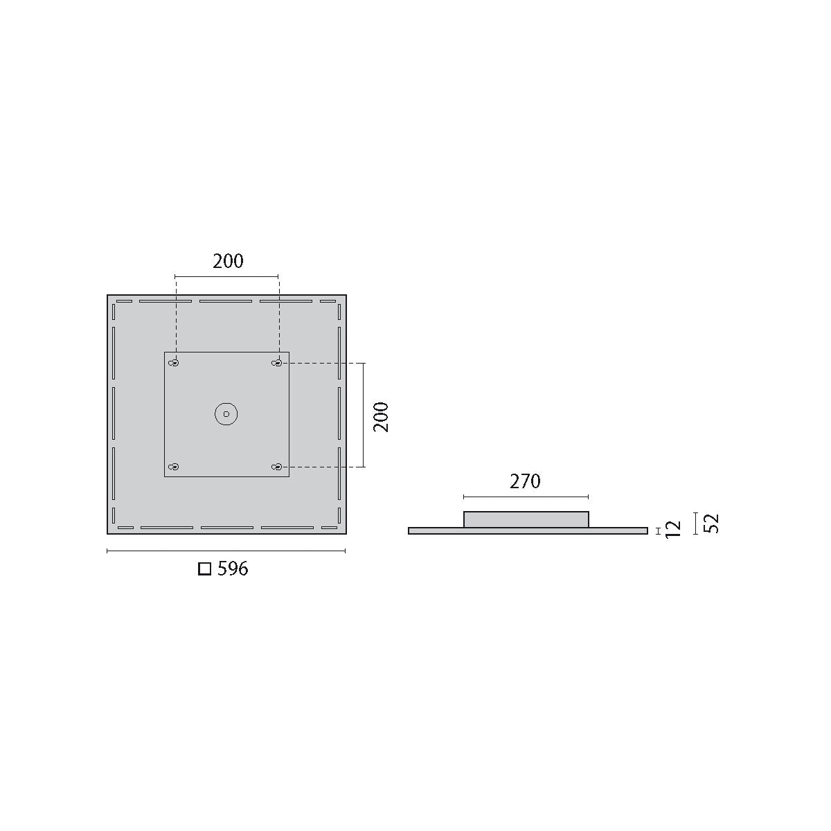 LED Квадратно плафониерно осветително тяло FL SQUARE 600 SM OP за таван и стена