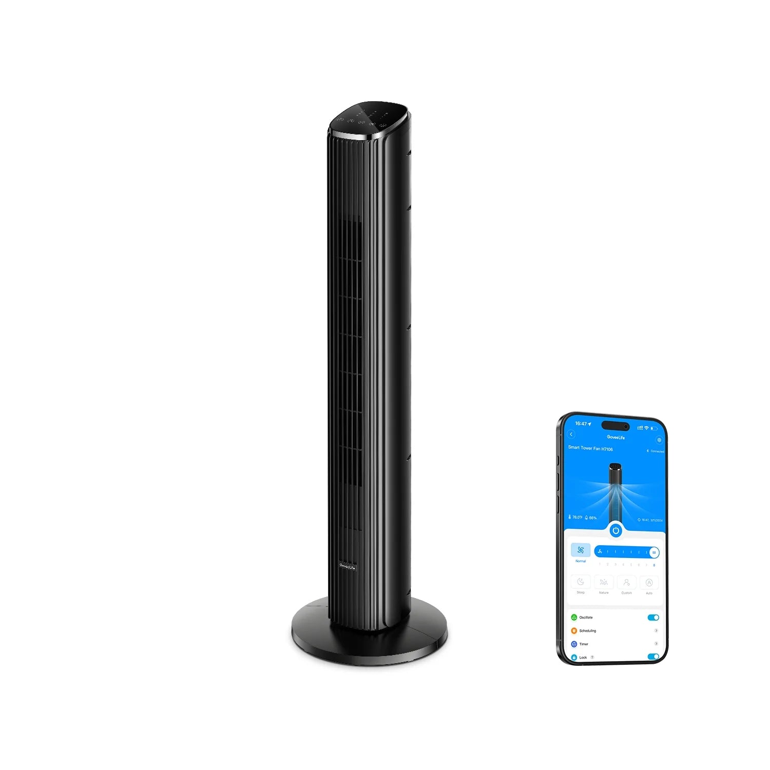 GoveeLife Smart Tower Fan 2 H7106 Смарт Куловиден Вентилатор 36" Wi-Fi