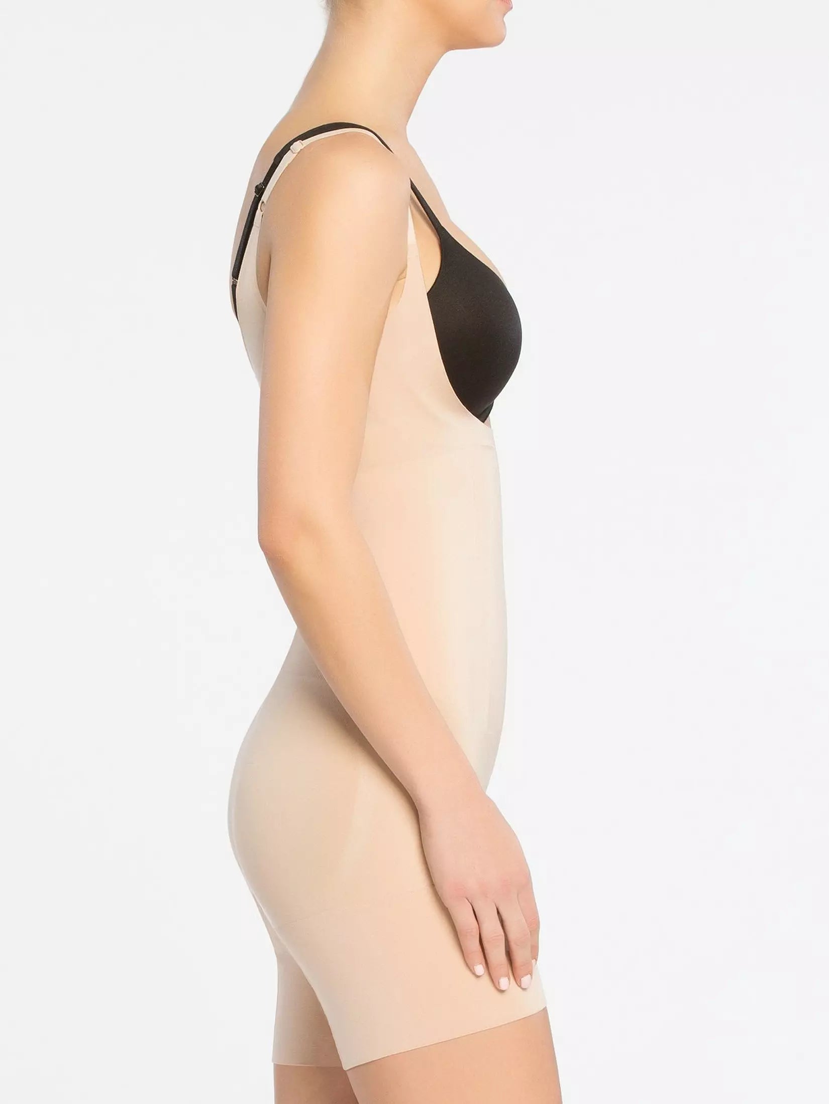 Women's SPANX Two-Timing Open Bust Shapewear Bodysuit, Beige