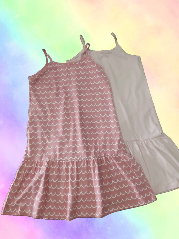 Комплект детски памучни рокли, розови