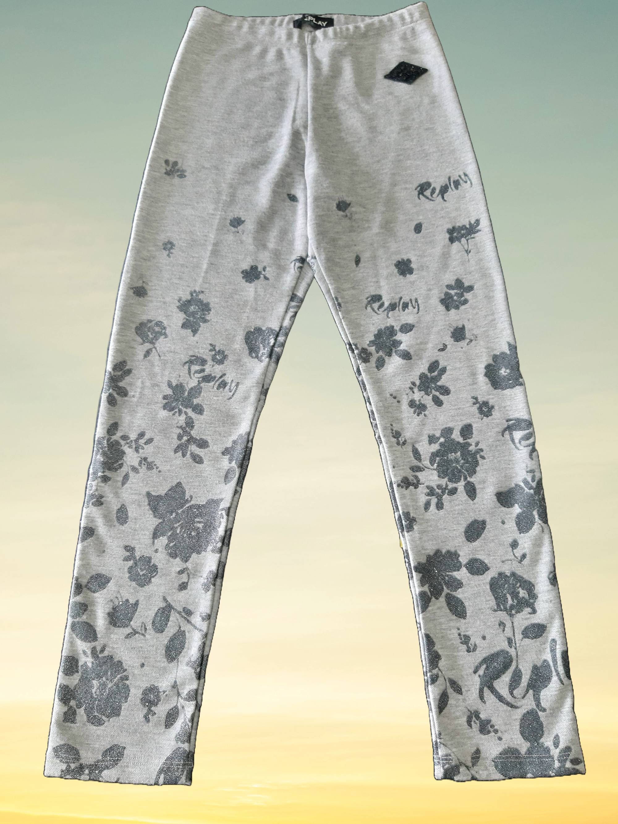 Детски еластичен клин с апликация Replay, сив