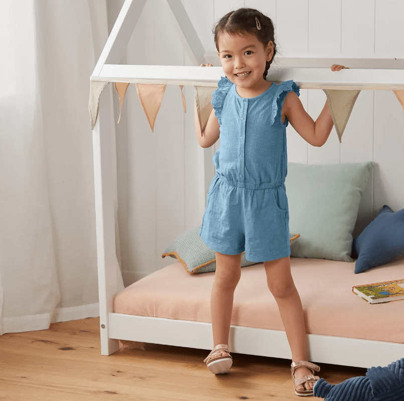 Памучен гащеризон за момиче, син