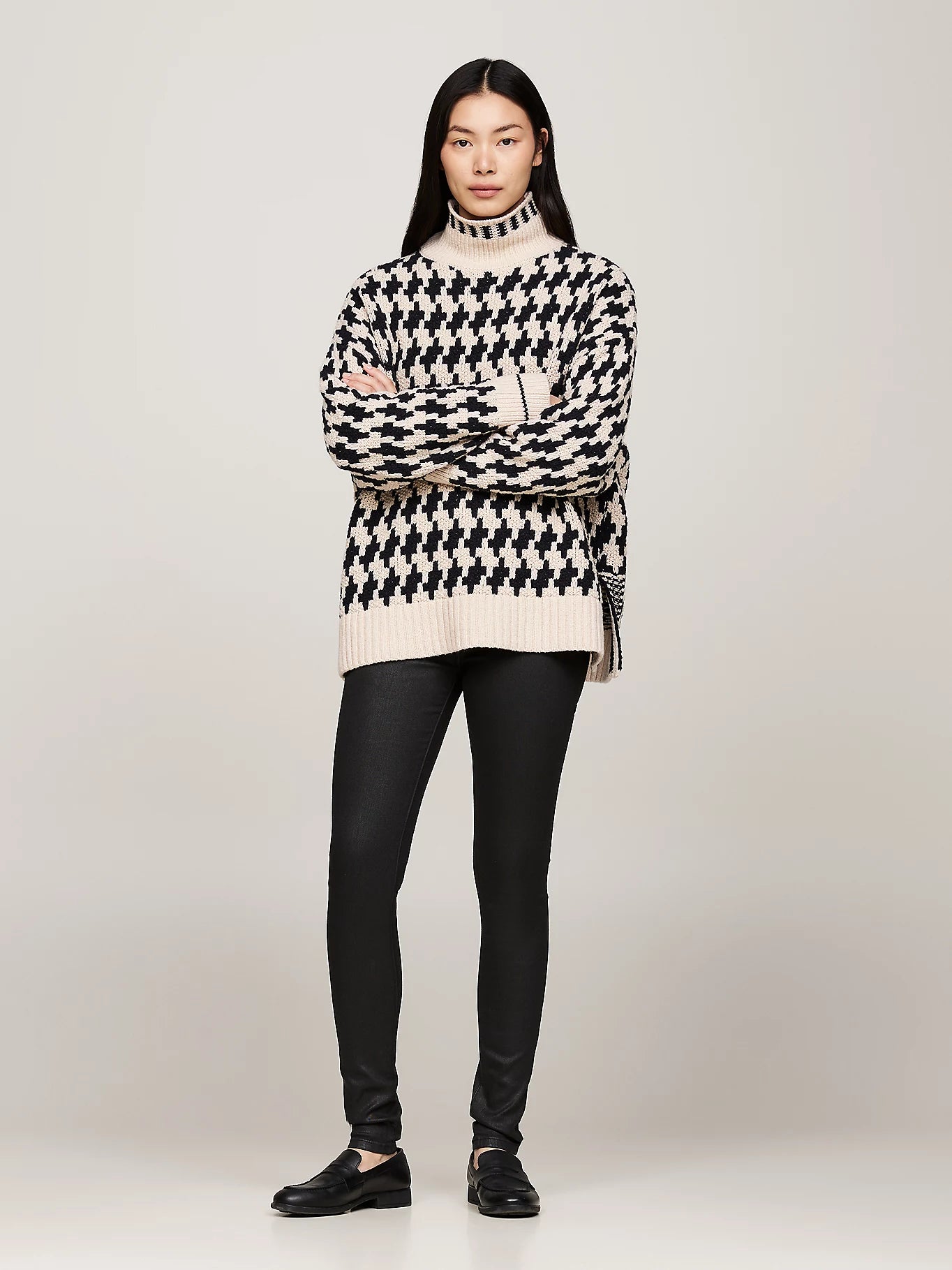 HILFIGER DENIM Дамски памучни тесни еластични дънки, черни
