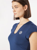 BIDI BADU Women's sports T-shirt Bella, blue with logo