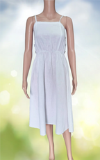 Women's linen dress with straps in white, collection 2025