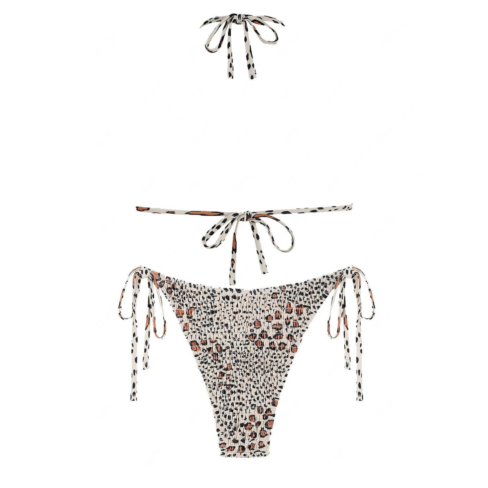 ZAFUL Ribbed Textured High Neck Triangle Swimsuit