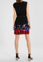 Desigual Women's elegant dress Nikolas with decorative zipper, black with print