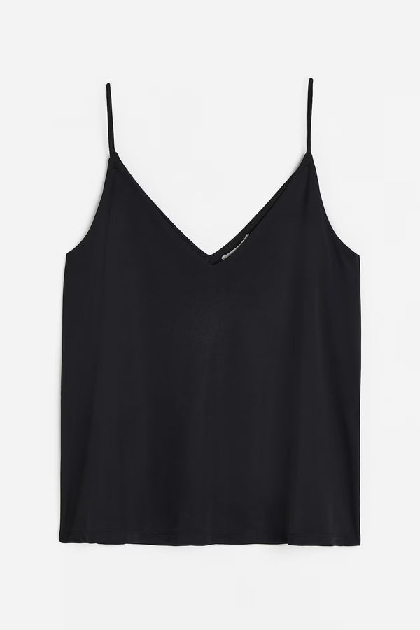 Lacoste Strappy V-neck Top, Black