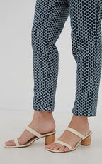 Women's elegant elastic trousers Toni, blue-white