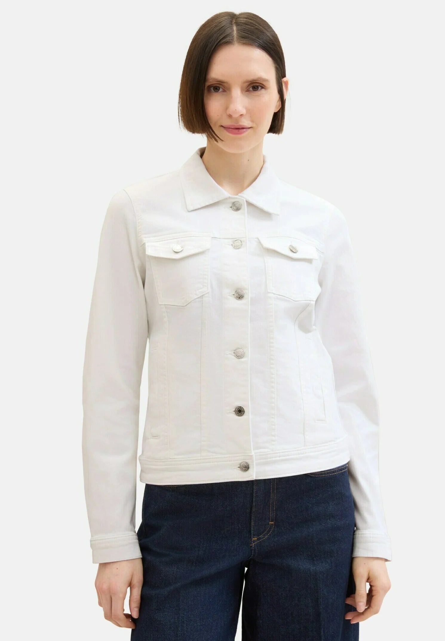 Tom Tailor Дамско дънково яке, бяло