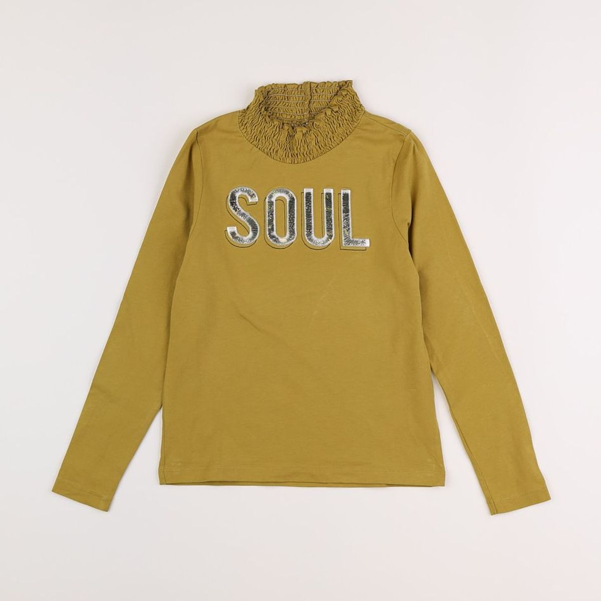 NAME IT Children's cotton long-sleeved blouse, mustard yellow