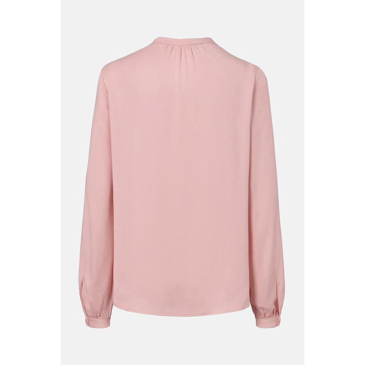 Дамска риза с V-образно деколте и дълъг ръкав, розова, 38