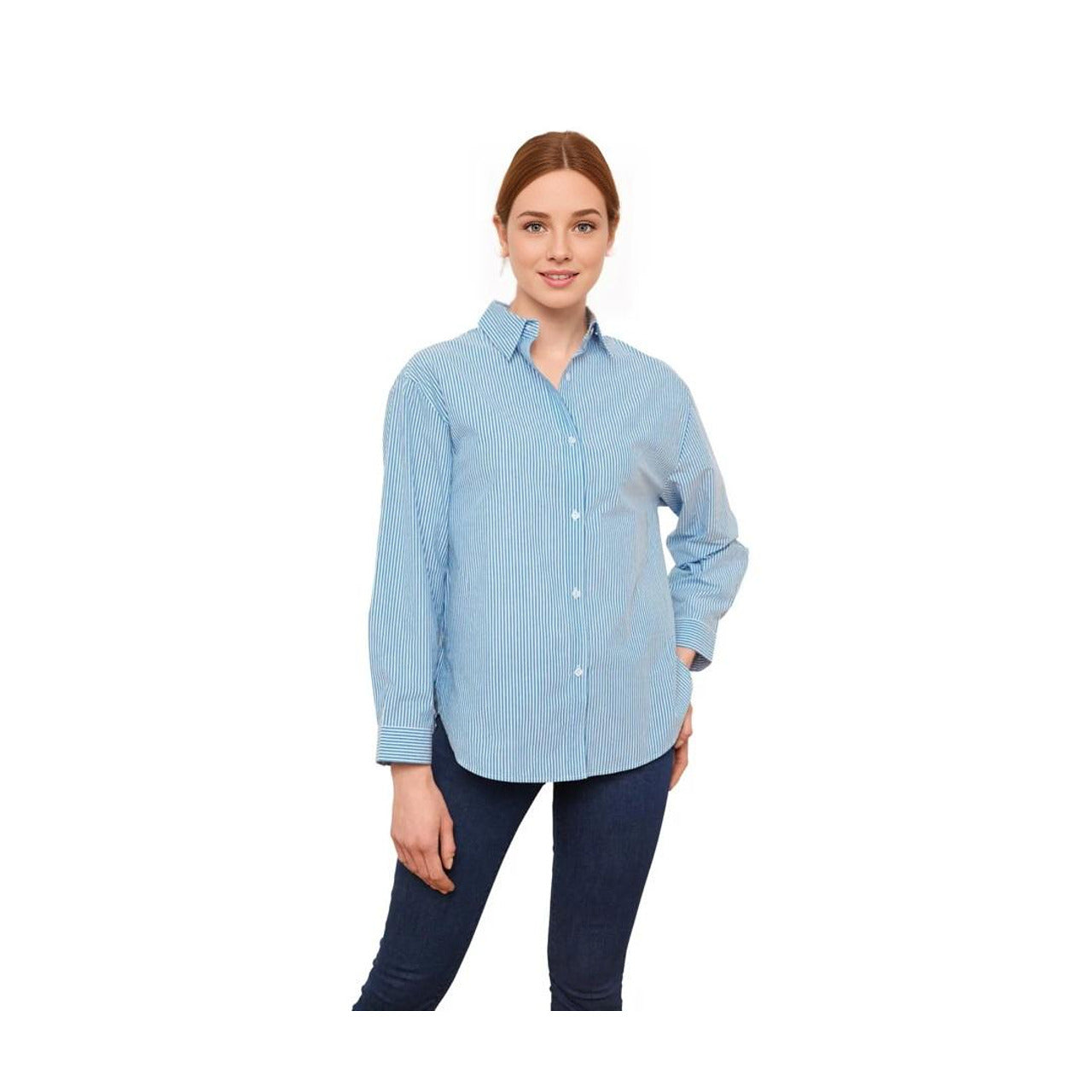 Дамска памучна риза на райета, 36