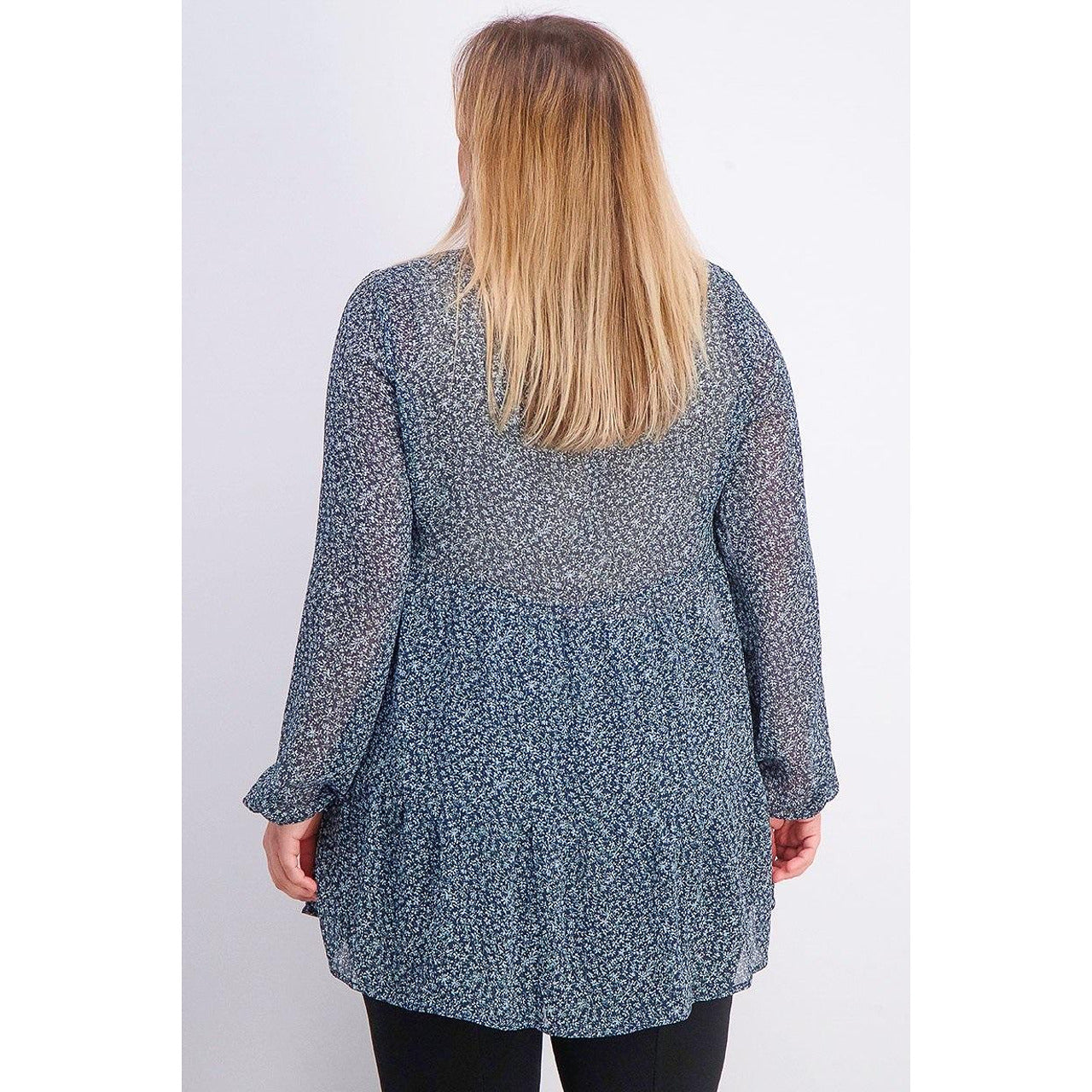 Дамска туника с принт и дълъг ръкав, 42