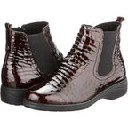 Дамски боти CAPRICE Bordeaux Croco от естествена кожа, бордо