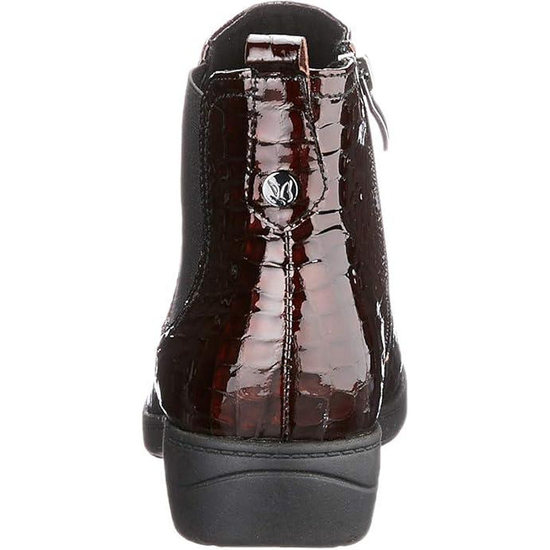 Дамски боти CAPRICE Bordeaux Croco от естествена кожа, бордо