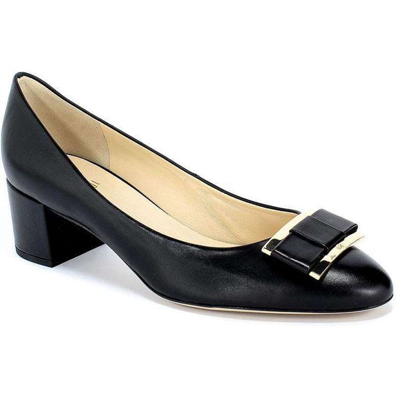 Дамски обувки от естествена кожа с дебел ток HÖGL, черни, 41 1/2