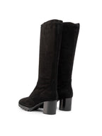 Дамски велурени ботуши с ток HÖGL, черни, 41 1/2