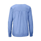 Памучна риза с дълъг ръкав, синя, 42