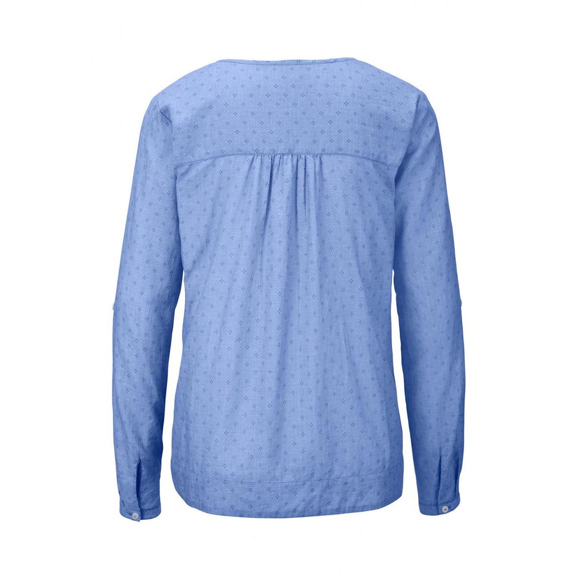Памучна риза с дълъг ръкав, синя, 42