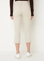 Straight 7/8 length cotton jeans, white 