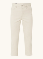 Straight 7/8 length cotton jeans, white 