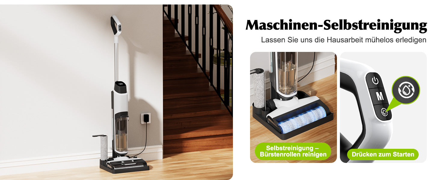 Безжична прахосмукачка за сухо и мокро почистване Cleanwise BVC-T8 с функция за измиване