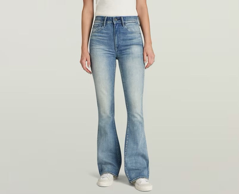 Дамски дънки с разкроен крачол и винтидж ефект G-STAR RAW 3301 High Flare Jeans