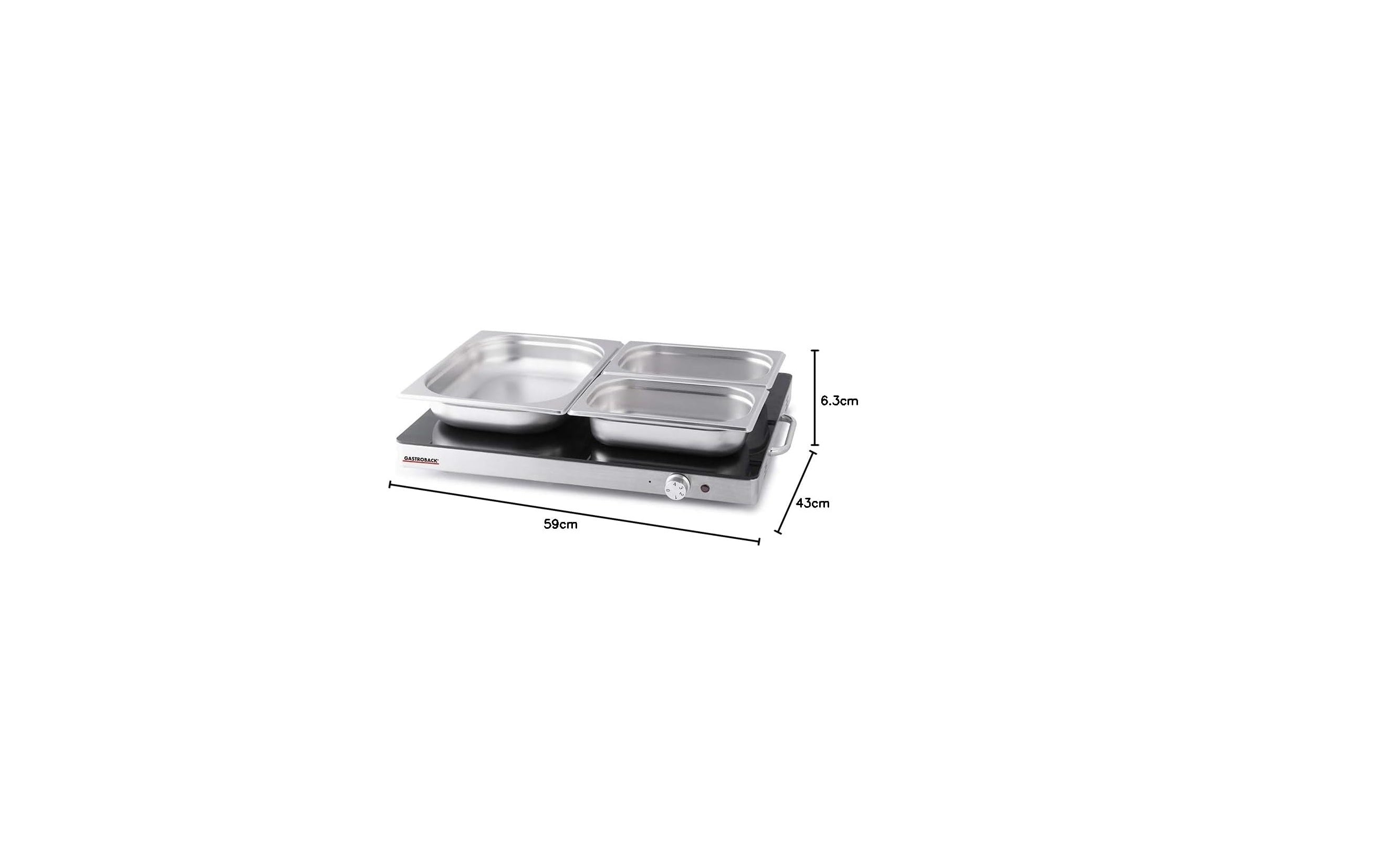 Подгряваща плоча GASTROBACK Design 400W с термостъкло и регулируема температура