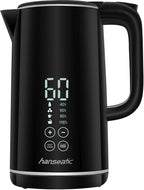 Електрическа кана Hanseatic 1.7L, 2200W, дигитален дисплей и контрол на температурата, черна