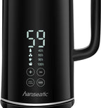 Електрическа кана Hanseatic 1.7L, 2200W, дигитален дисплей и контрол на температурата, черна